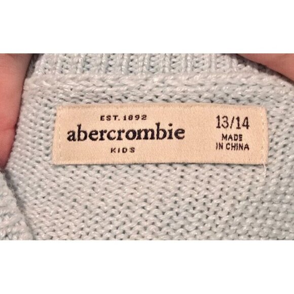 Abercrombie Kids Sweater Dress 13/14 Metallic Blue long Sleeve Pullover Casual - Picture 3 of 15